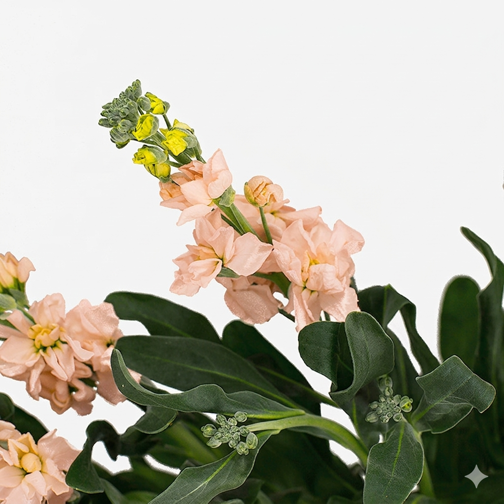 Alhelí nacional de temporada con espigas florales perfumadas para mayoristas.