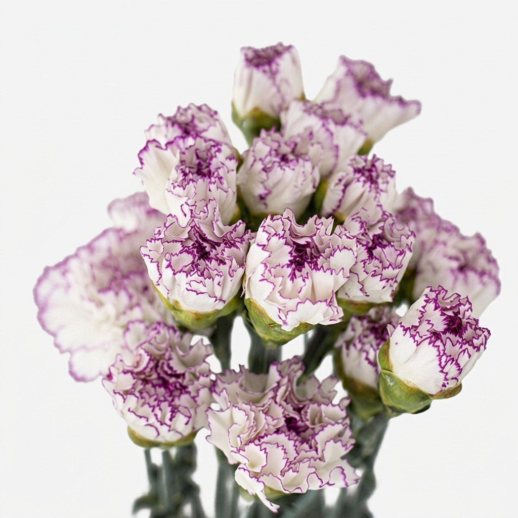 Claveles nacionales frescos de temporada para floristería profesional.