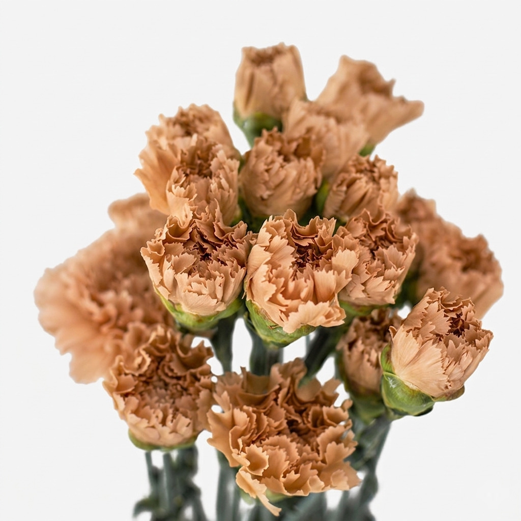 Claveles nacionales frescos de temporada para floristería profesional.