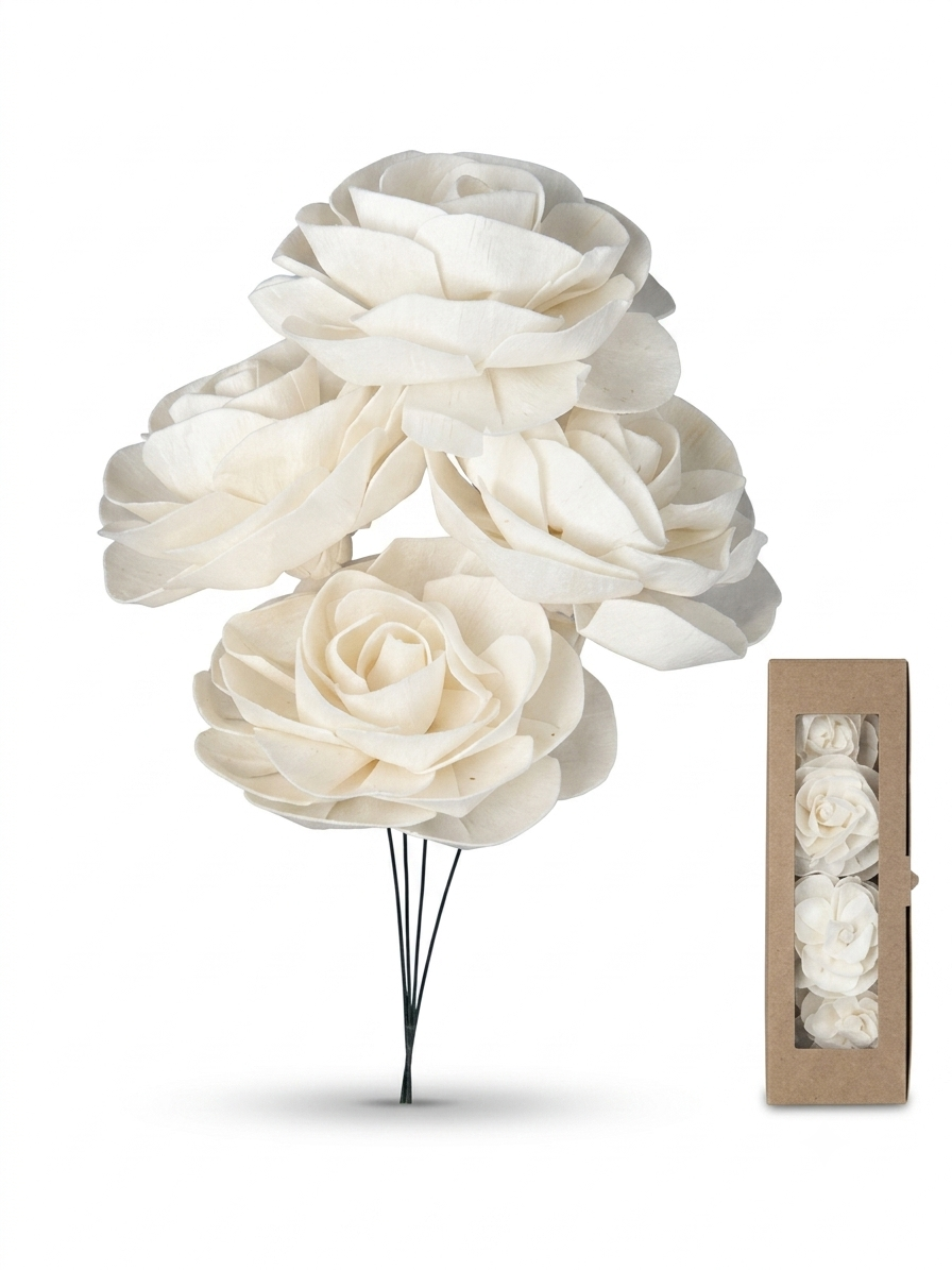 Flor de madera de shola en forma de camelia