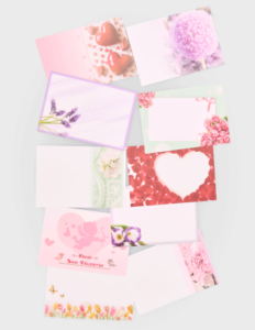Conjunto de tarjetas de felicitación sencillas con diseños variados (Surtido 3), dispuestas de forma abanicada para mostrar sus motivos gráficos y texturas de alta calidad.