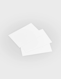 Set de tarjetas blancas lisas de alta calidad y gramaje superior, presentadas en un formato limpio que resalta su acabado mate y su versatilidad para la escritura manual.
