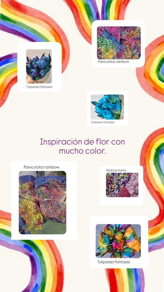 Inspiración de flores llamativas disponibles en el almacén Extraflor. Fecha perfecta para sacar a relucir composiciones coloridas.