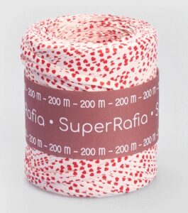 Cinta de rafia sintética decorada con corazones para ramos y regalos