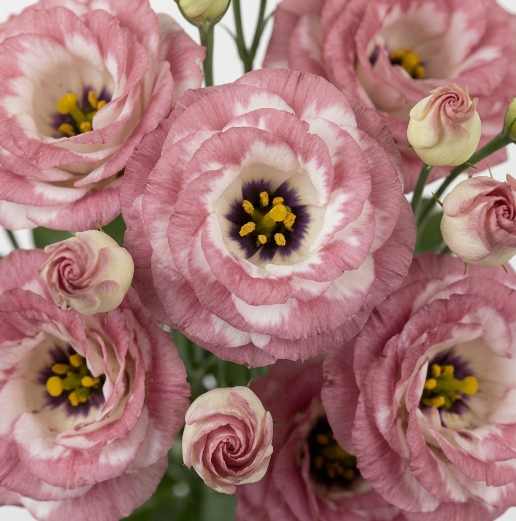 Lisianthus filo rosa nacional fresco para composiciones florales profesionales.