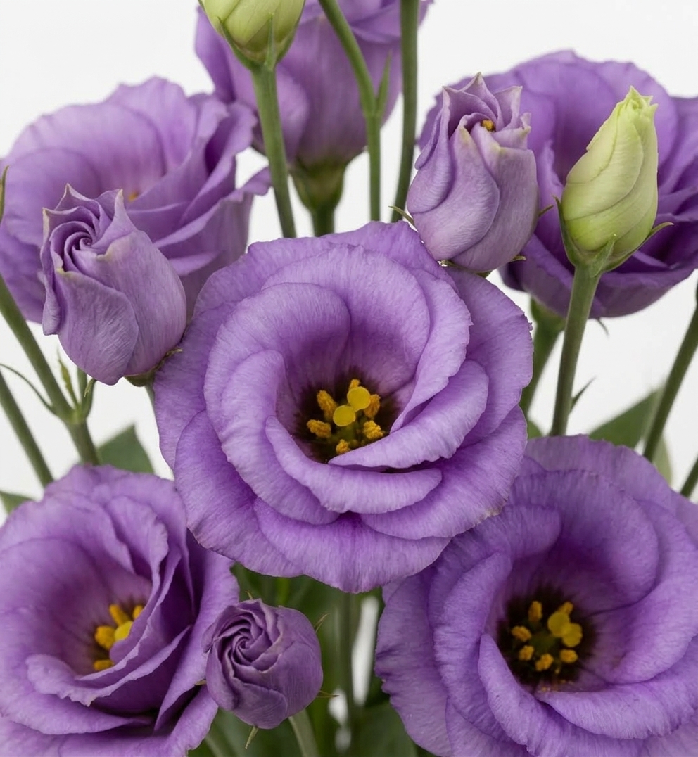 Ramos de lisianthus rosa nacional fresco para arreglos florales profesionales.