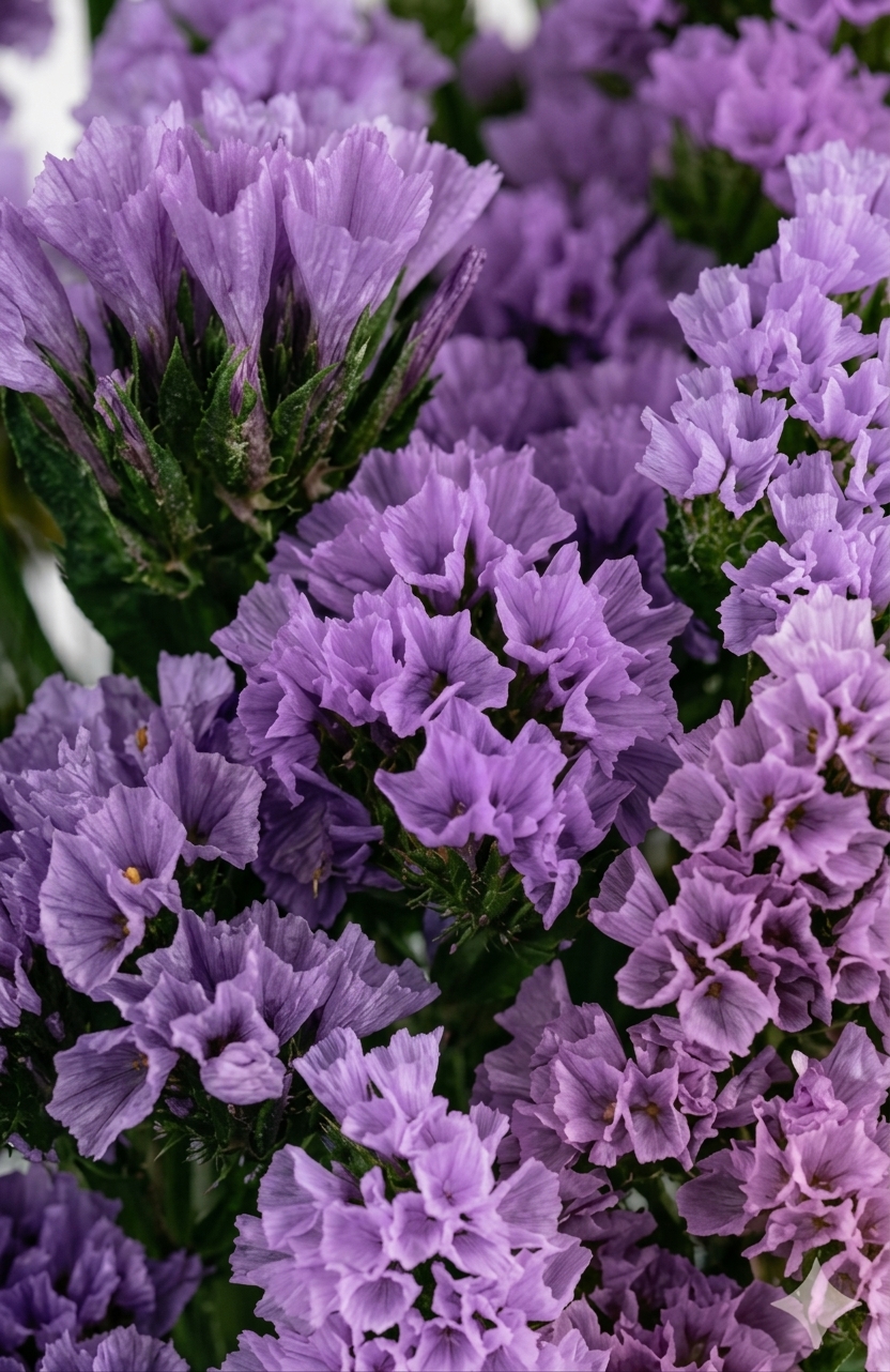Statice sólido lila nacional fresco para relleno de ramos y arreglos florales.