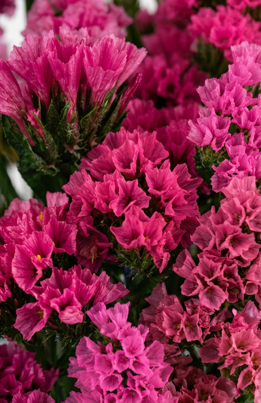 Statice rosa fucsia fresco para relleno de ramos y arreglos florales profesionales.